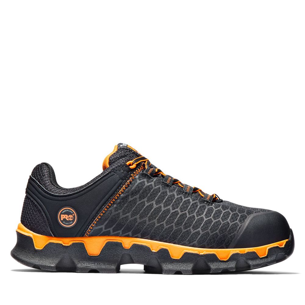 Timberland Mens Work Shoes PRO® Powertrain Sport Alloy Toe EH - Black/Orange - India CP5026184